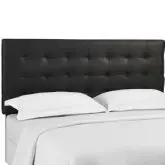 Paisley King California King Headboard in Tufted Black Leatherette