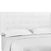 Paisley King California King Headboard in Tufted White Leatherette