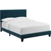 Amira Full Bed in Tufted Azure Fabric