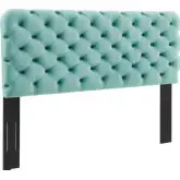 Lizzy Twin Headboard in Mint Performance Velvet