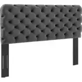 Lizzy Full Queen Headboard in Tufted Charcoal Fabric