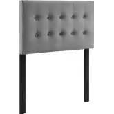 Emily Twin Headboard in Tufted Gray Velvet