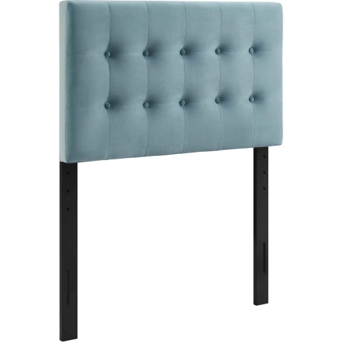 Emily Twin Headboard in Tufted Light Blue Velvet