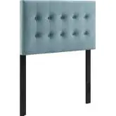 Emily Twin Headboard in Tufted Light Blue Velvet