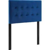 Emily Twin Headboard in Tufted Navy Blue Velvet