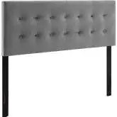 Emily Full Headboard in Tufted Gray Velvet