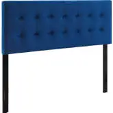 Emily Full Headboard in Tufted Navy Blue Velvet