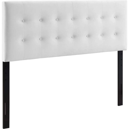 Emily Full Headboard in Tufted White Velvet