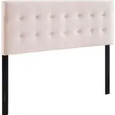 Emily Queen Headboard in Biscuit Tufted Pink Velvet