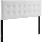 Emily Queen Headboard in Biscuit Tufted White Velvet