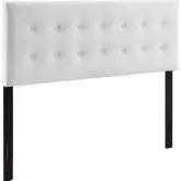 Emily King Headboard in Tufted White Velvet