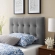 Lily Twin Headboard in Tufted Gray Velvet