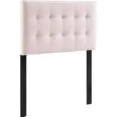 Lily Twin Headboard in Tufted Pink Velvet