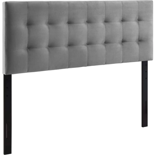 Lily Full Headboard in Tufted Gray Velvet