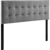 Lily Full Headboard in Tufted Gray Velvet