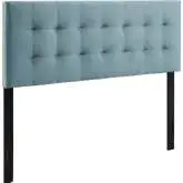 Lily Full Headboard in Tufted Light Blue Velvet