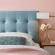 Lily Full Headboard in Tufted Light Blue Velvet