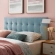 Lily Full Headboard in Tufted Light Blue Velvet