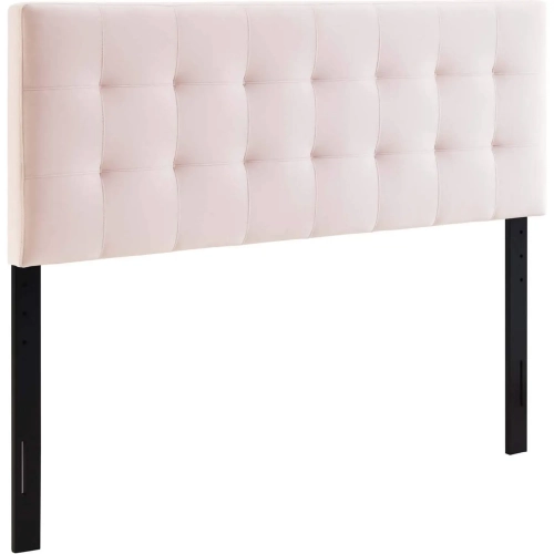 Lily Full Headboard in Tufted Pink Velvet