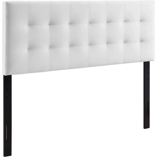 Lily Full Headboard in Tufted White Velvet