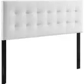 Lily Full Headboard in Tufted White Velvet