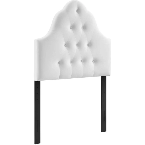 Sovereign Twin Headboard in White Diamond Tufted Velvet