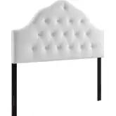 Sovereign Queen Headboard in Diamond Tufted White Velvet