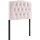 Annabel Twin Headboard in Tufted Pink Velvet