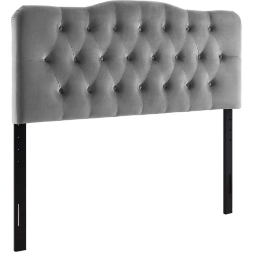 Annabel King Headboard in Tufted Gray Velvet