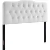 Annabel King Headboard in Tufted White Velvet