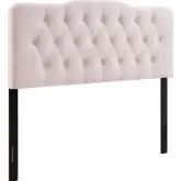 Annabel Queen Headboard in Diamond Tufted Pink Velvet