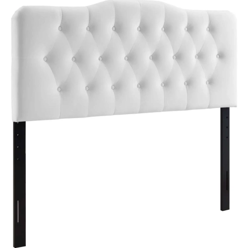 Annabel Queen Headboard in Diamond Tufted White Velvet