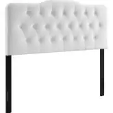 Annabel Queen Headboard in Diamond Tufted White Velvet