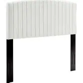 Rebecca Twin Headboard in Channel Tufted White Velvet