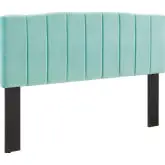 Camilla King or CA King Headboard in Channel Tufted Mint Velvet