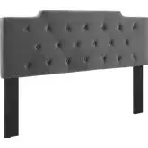 Juliet Tufted Full Queen Headboard in Tufted Charcoal Velvet