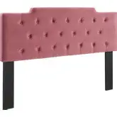 Juliet Tufted King California King Headboard in Tufted Dusty Rose Velvet