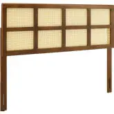 Luana King Headboard in Cane & Walnut Finish Wood