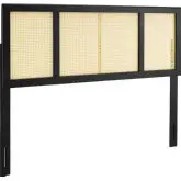 Delmare Full Headboard in Cane & Black Finish Wood