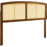 Halcyon Full Headboard in Cane & Walnut Finish Wood