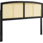 Halcyon King Headboard in Cane & Black Finish Wood