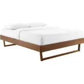 Billie Twin Platform Bed Frame in Walnut Wood