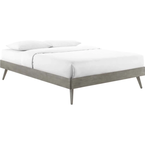 Margo Twin Platform Bed Frame in Gray Wood