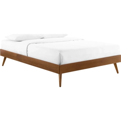 Margo Twin Platform Bed Frame in Walnut Wood