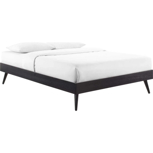 Margo Full Platform Bed Frame in Black Wood