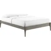 June Twin Platform Bed Frame in Gray Wood