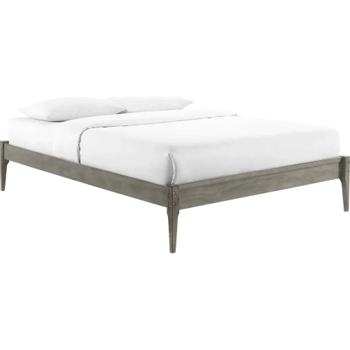 June Full Platform Bed Frame in Gray Wood