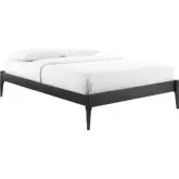 June Queen Platform Bed Frame in Black Wood