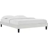 Reign Twin Platform Bed Frame in Light Gray Performance Velvet