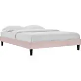 Reign Twin Platform Bed Frame in Pink Performance Velvet